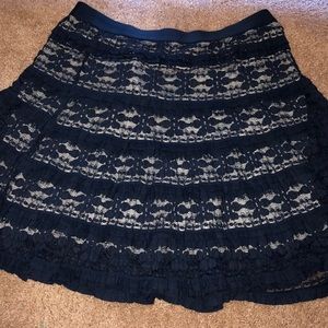 Navy Blue Lace Skirt